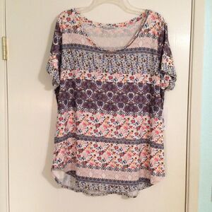 NWT Dex floral T-shirt 1X